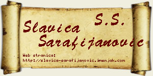 Slavica Sarafijanović vizit kartica